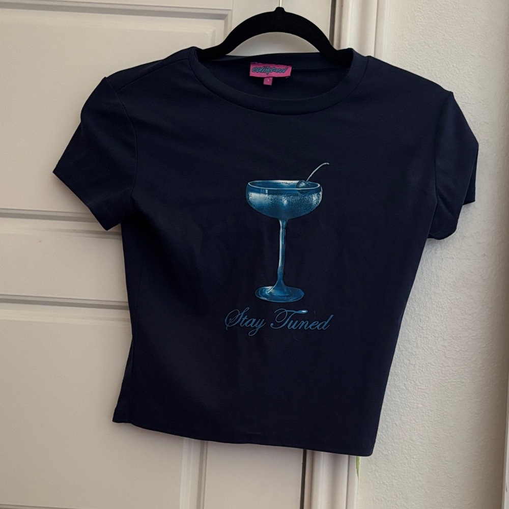 Edikted Navy Blue Short Sleeve Tee